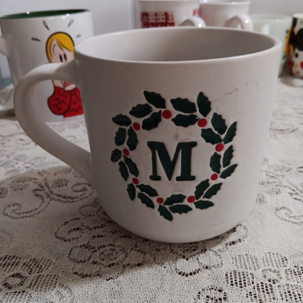 Large coffee cup initialed capital M